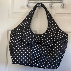 Black and white polka dot. Kate Spade shoulder bag with bow.